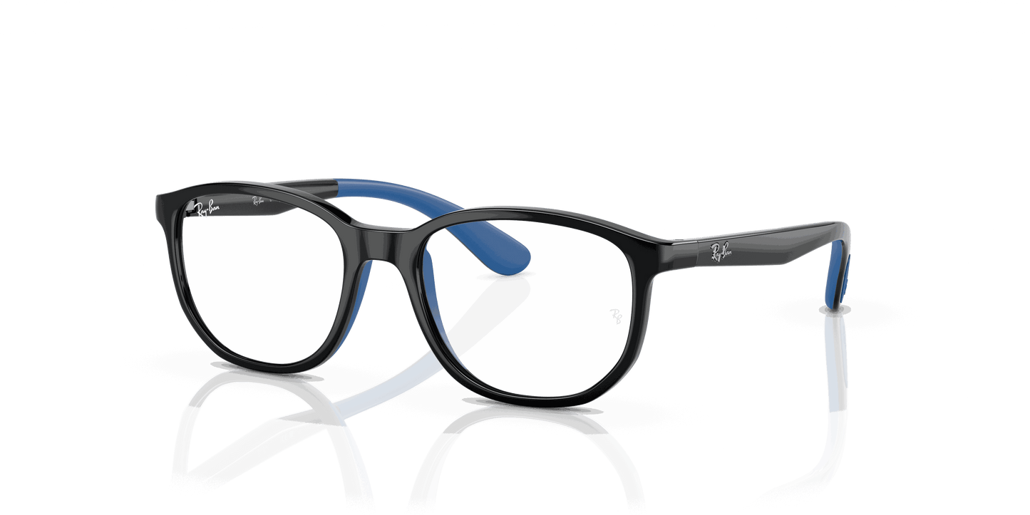 [Clear Lenses, Polished Black On Blue Frame]