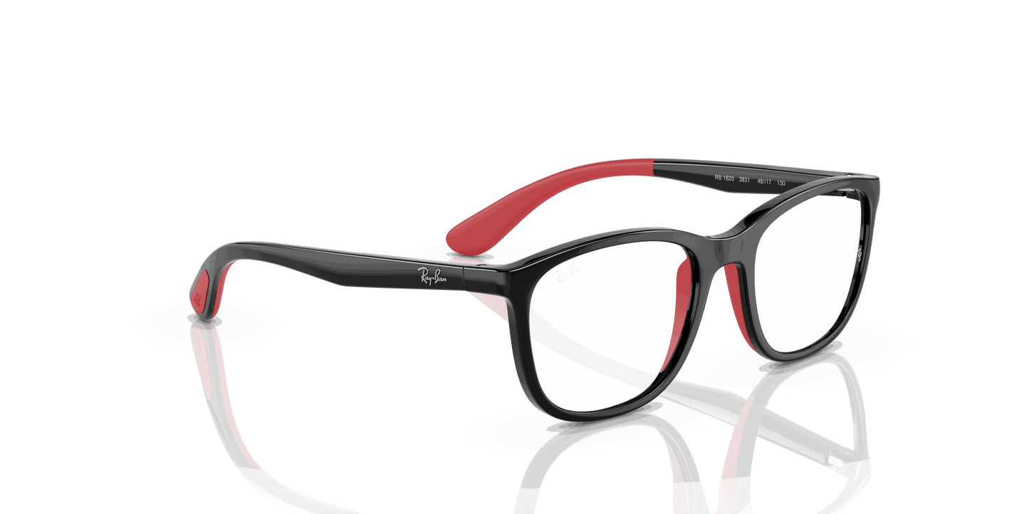 [Clear Lenses, Polished Black On Red Frame]