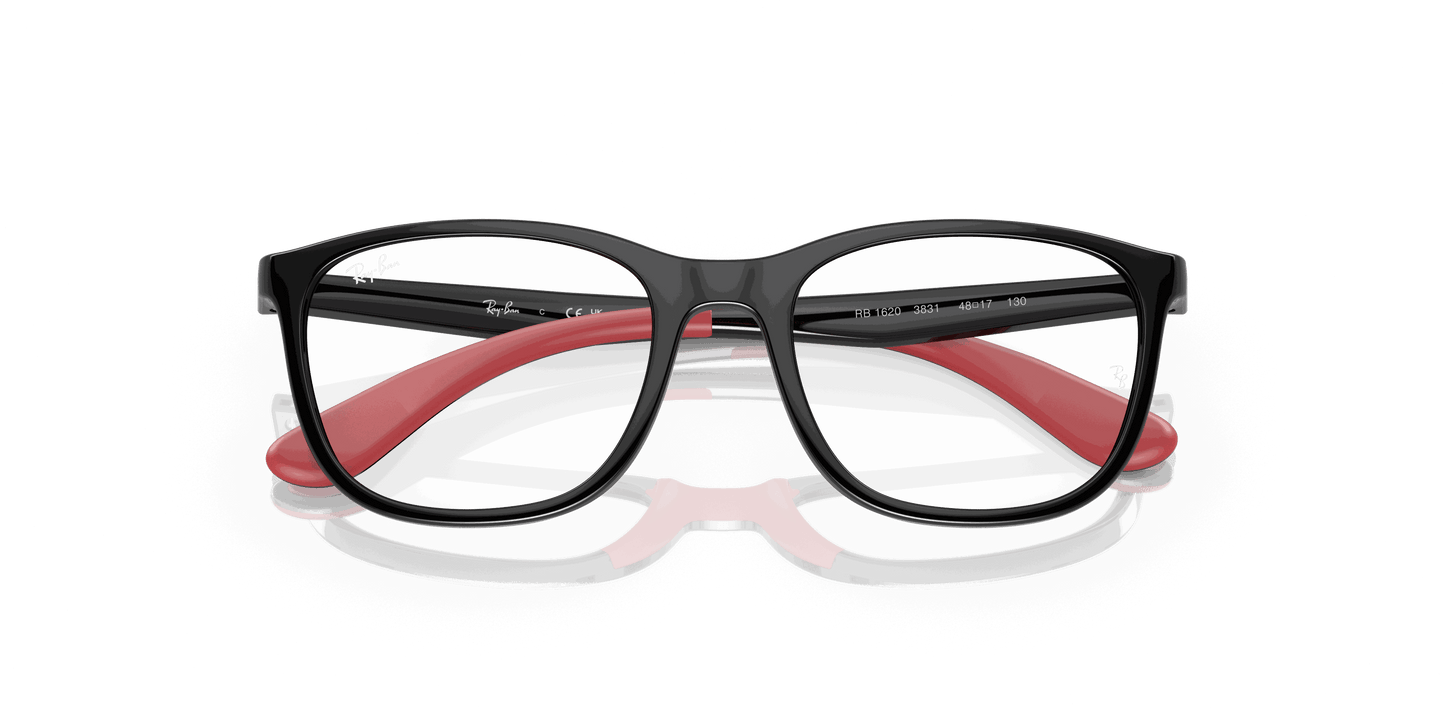 [Clear Lenses, Polished Black On Red Frame]