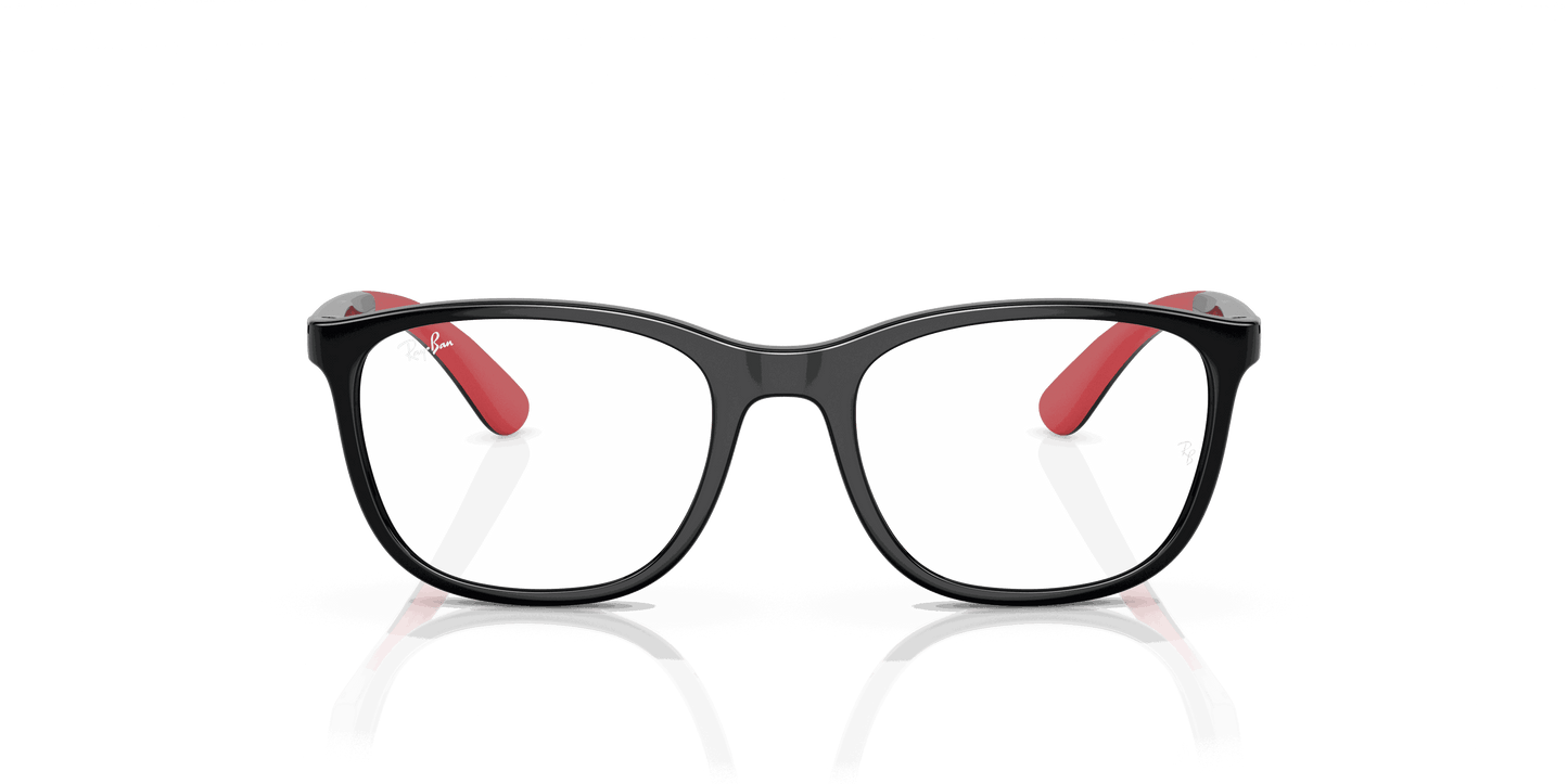 [Clear Lenses, Polished Black On Red Frame]