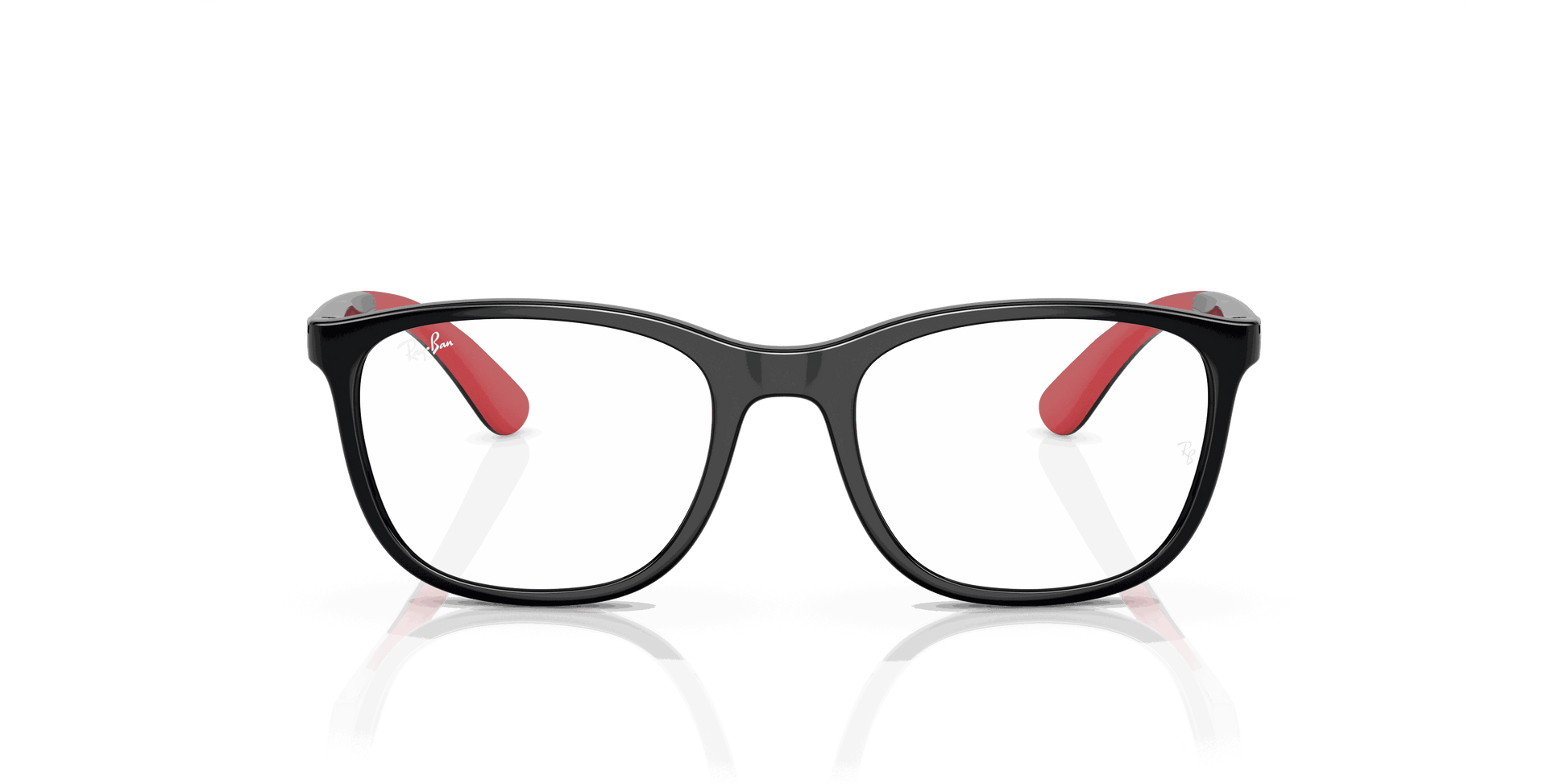 [Clear Lenses, Polished Black On Red Frame]