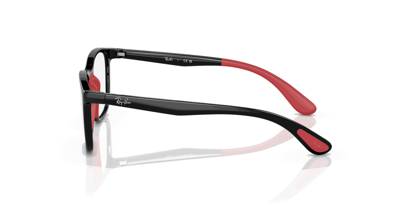 [Clear Lenses, Polished Black On Red Frame]
