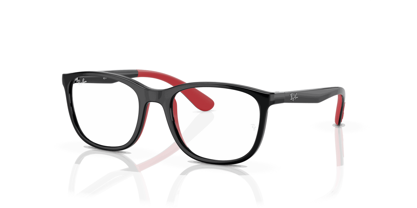 [Clear Lenses, Polished Black On Red Frame]