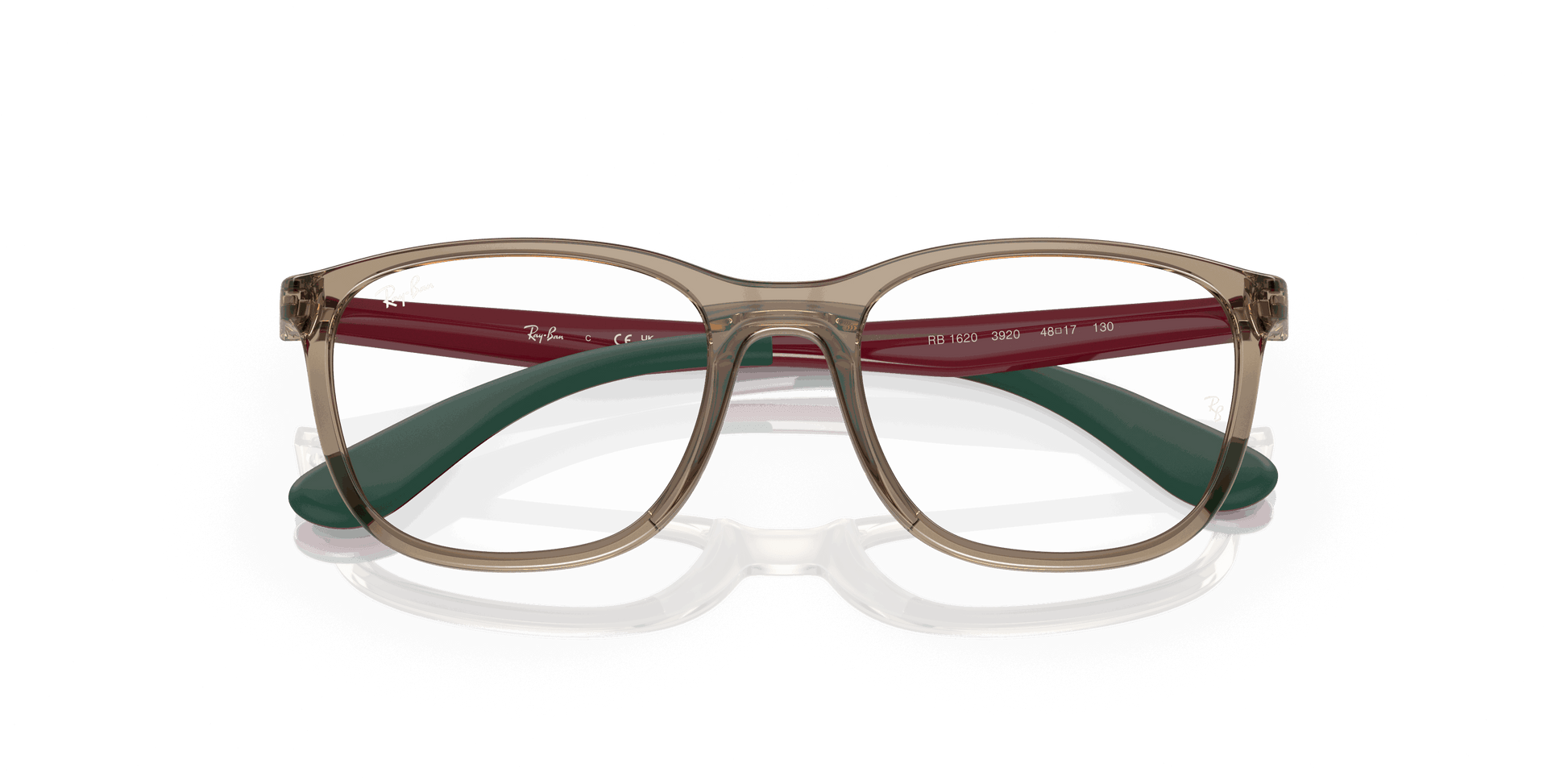 [Clear Lenses, Polished Transparent Brown On Green Frame]