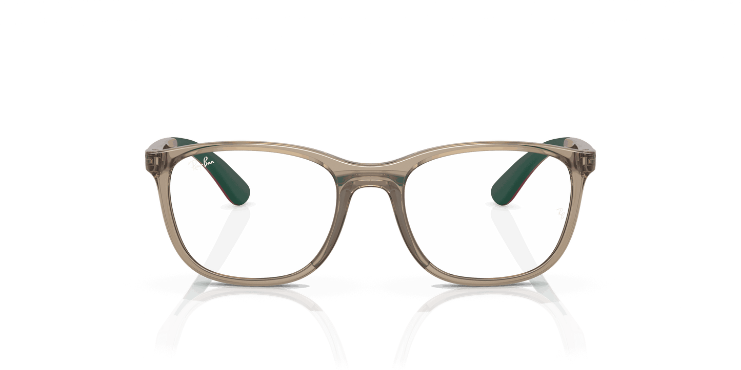 [Clear Lenses, Polished Transparent Brown On Green Frame]