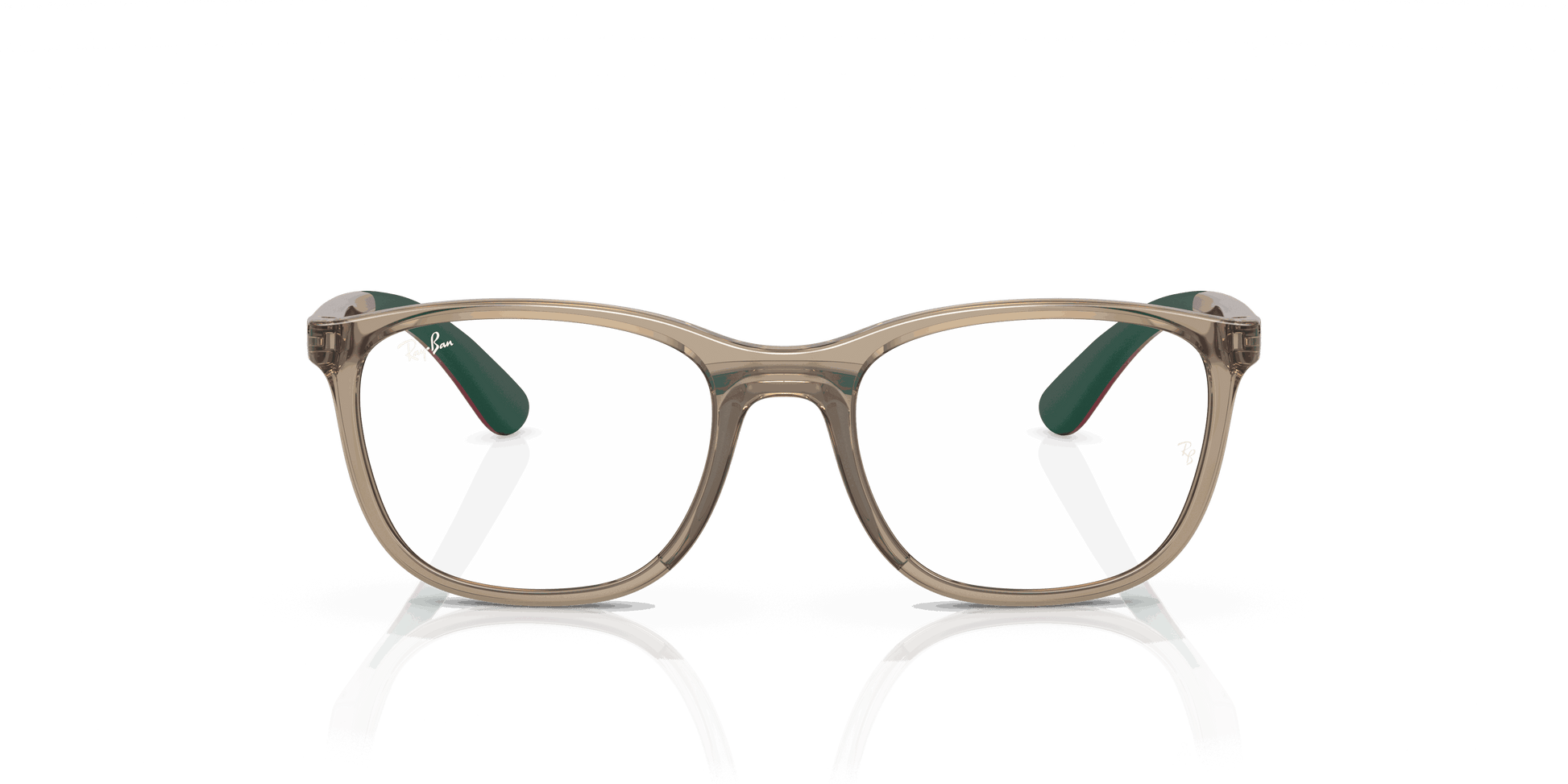 [Clear Lenses, Polished Transparent Brown On Green Frame]