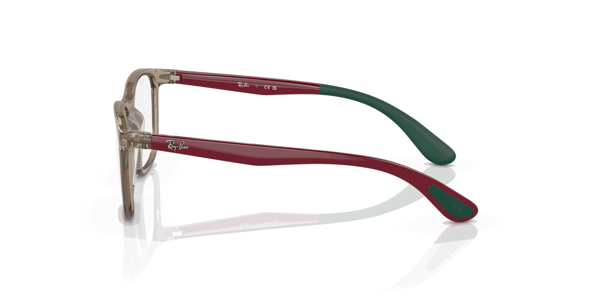 [Clear Lenses, Polished Transparent Brown On Green Frame]