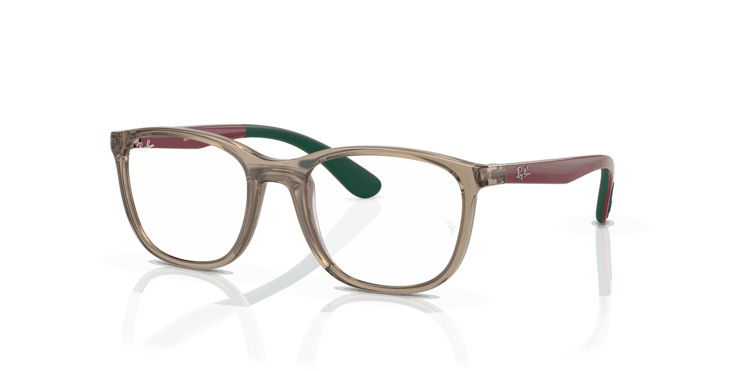 [Clear Lenses, Polished Transparent Brown On Green Frame]