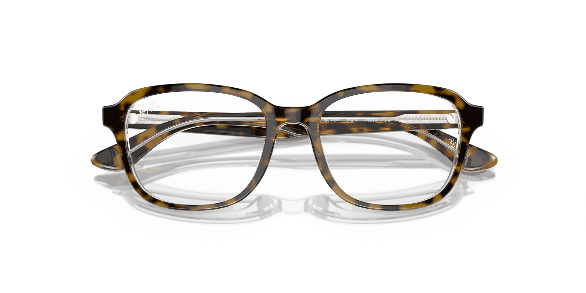 [Clear Lenses, Polished Havana On Transparent Frame]