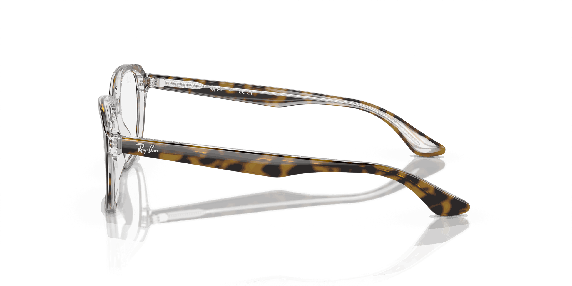 [Clear Lenses, Polished Havana On Transparent Frame]