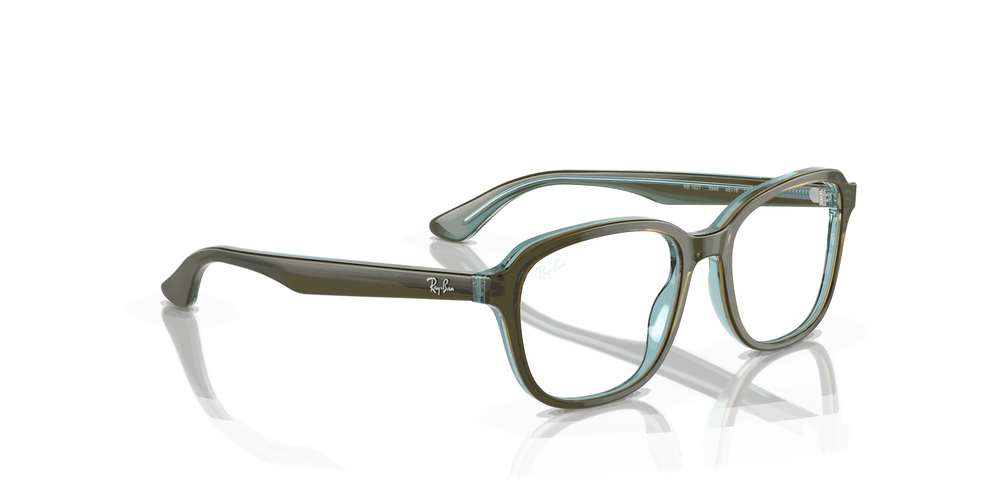 [Clear Lenses, Polished Top Green & Orange & Light Blue Frame]