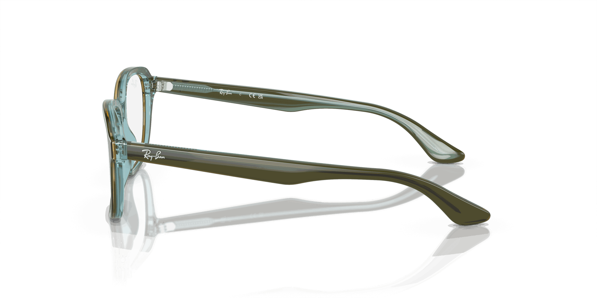 [Clear Lenses, Polished Top Green & Orange & Light Blue Frame]