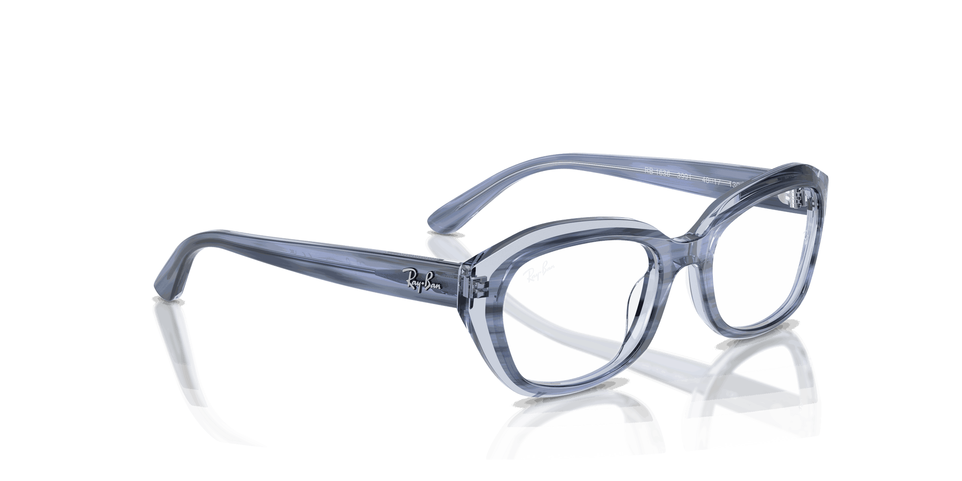 [Clear Lenses, Polished Striped Blue On Transparent Blue Frame]