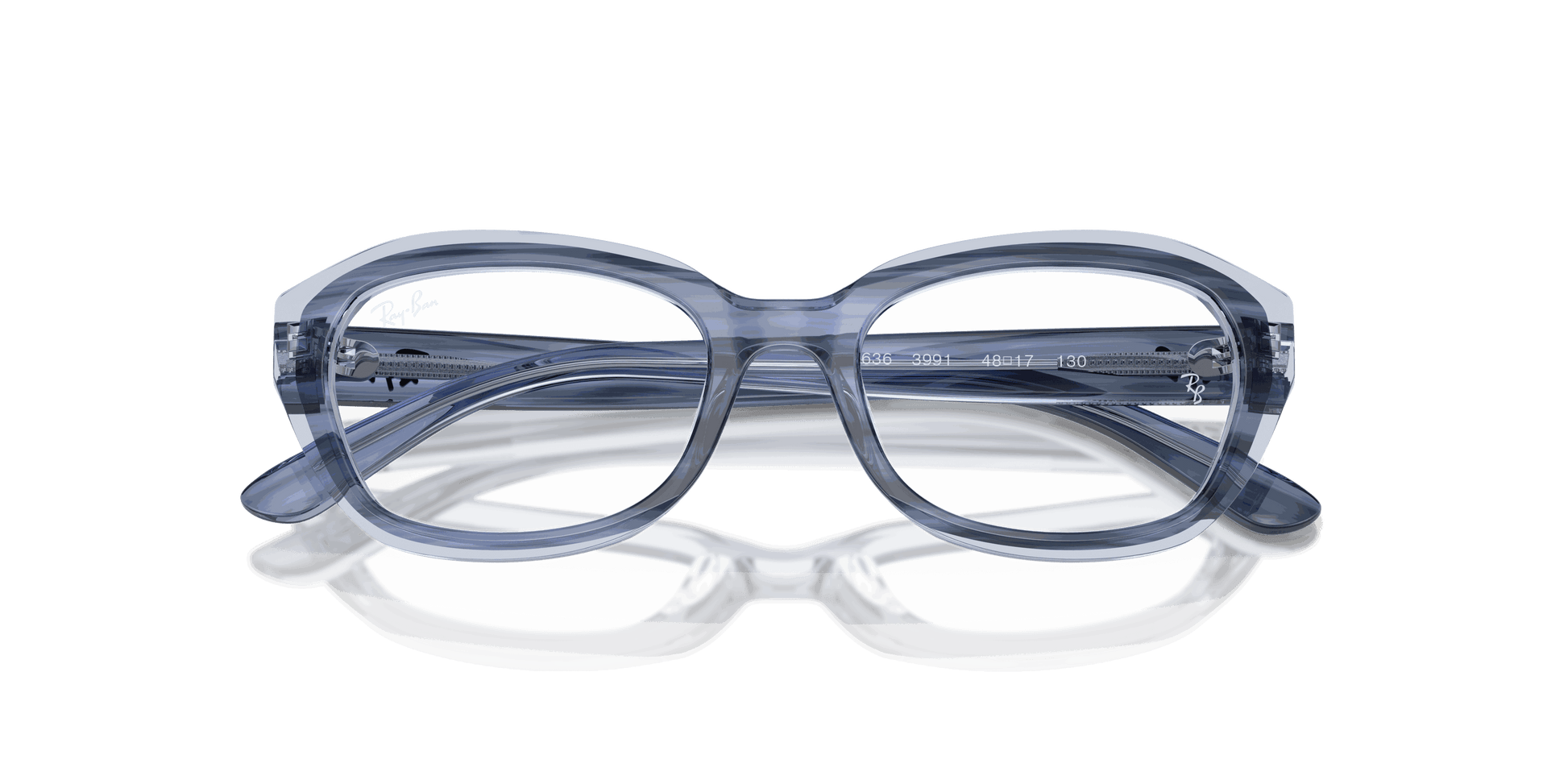 [Clear Lenses, Polished Striped Blue On Transparent Blue Frame]