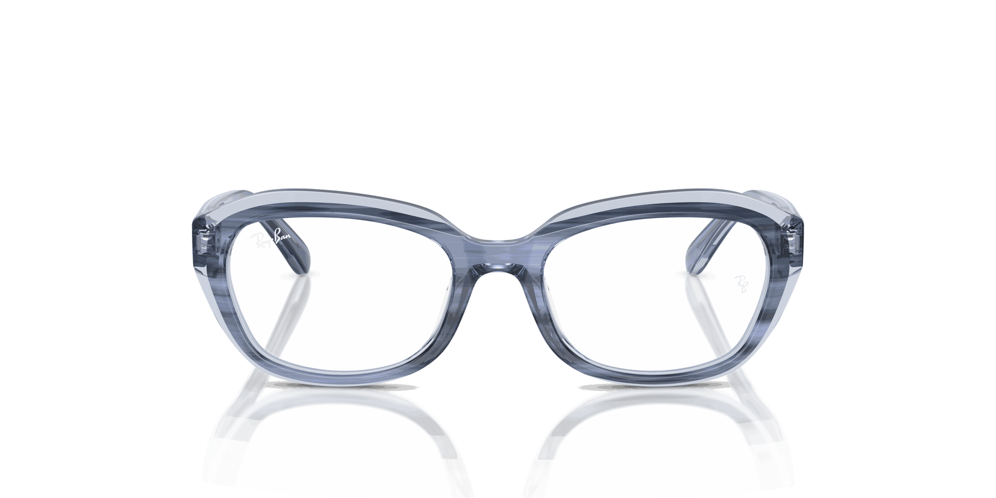 [Clear Lenses, Polished Striped Blue On Transparent Blue Frame]