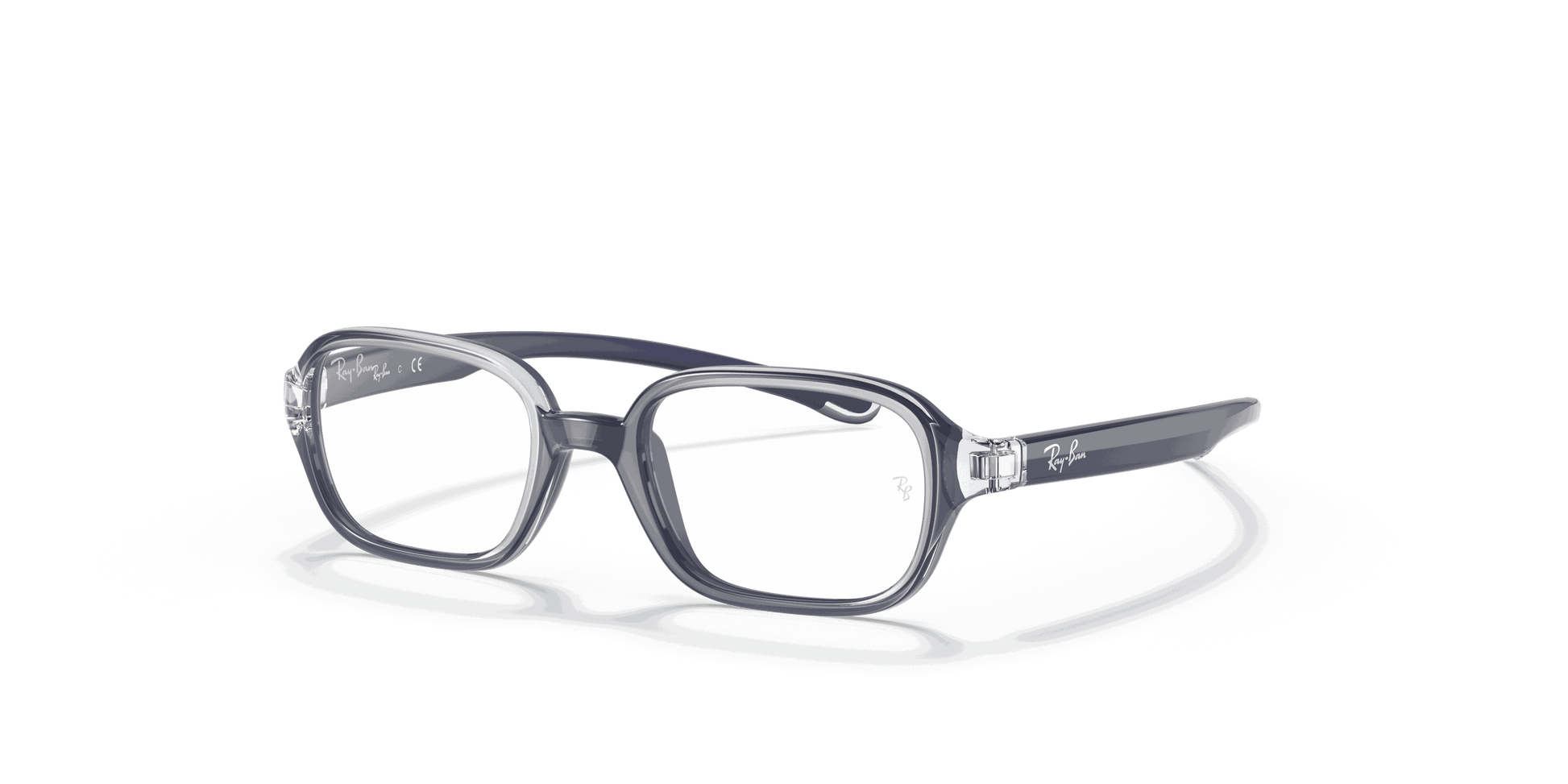 [Clear Lenses, Polished Transparent On Blue Frame]