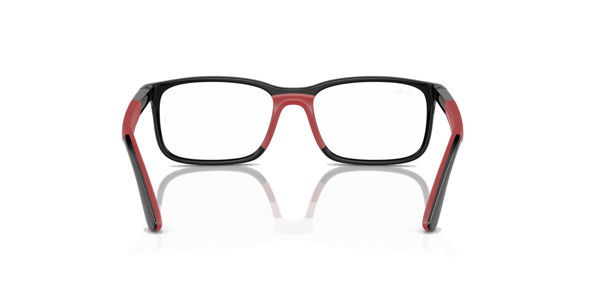 [Clear Lenses, Polished Black On Red Frame]