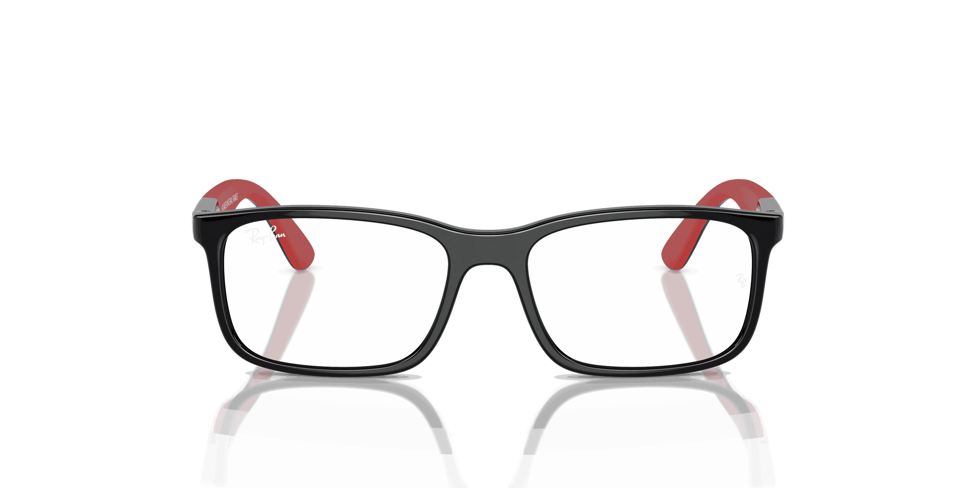 [Clear Lenses, Polished Black On Red Frame]