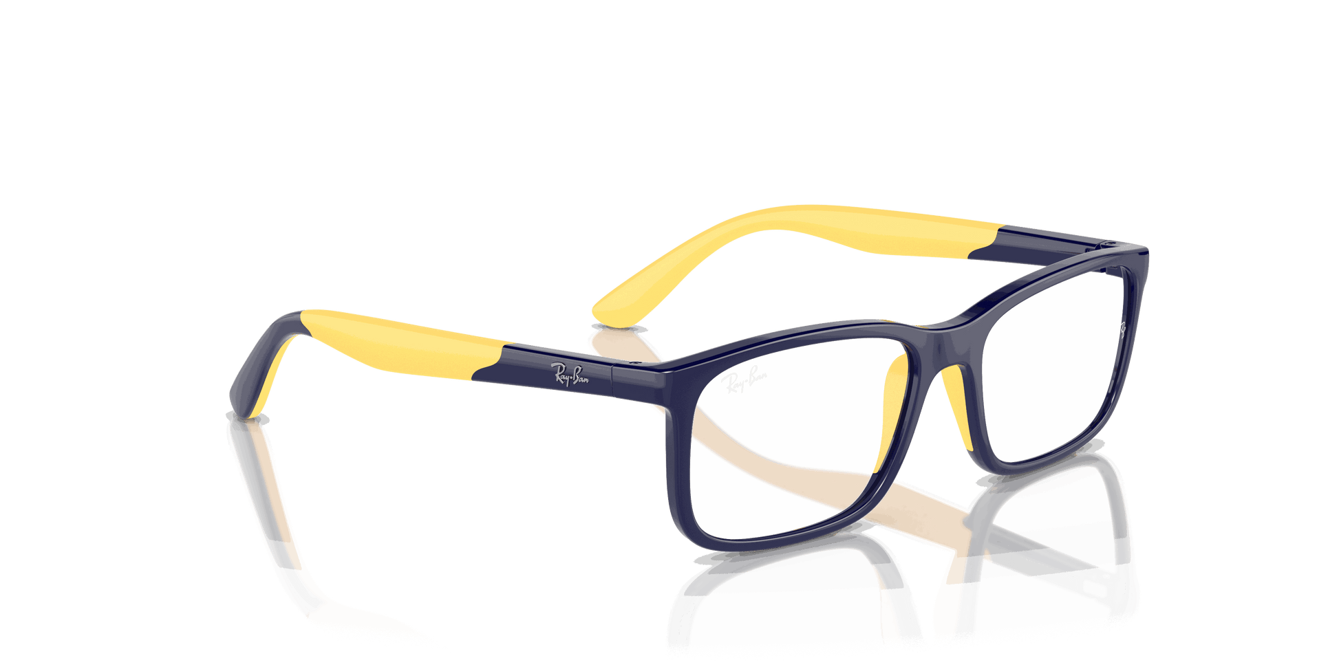 [Clear Lenses, Polished Dark Blue On Yellow Frame]