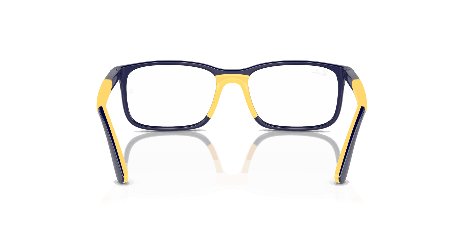 [Clear Lenses, Polished Dark Blue On Yellow Frame]