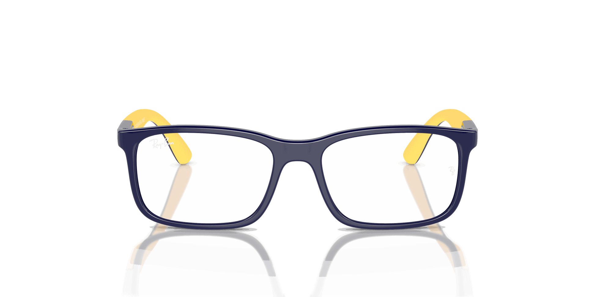 [Clear Lenses, Polished Dark Blue On Yellow Frame]