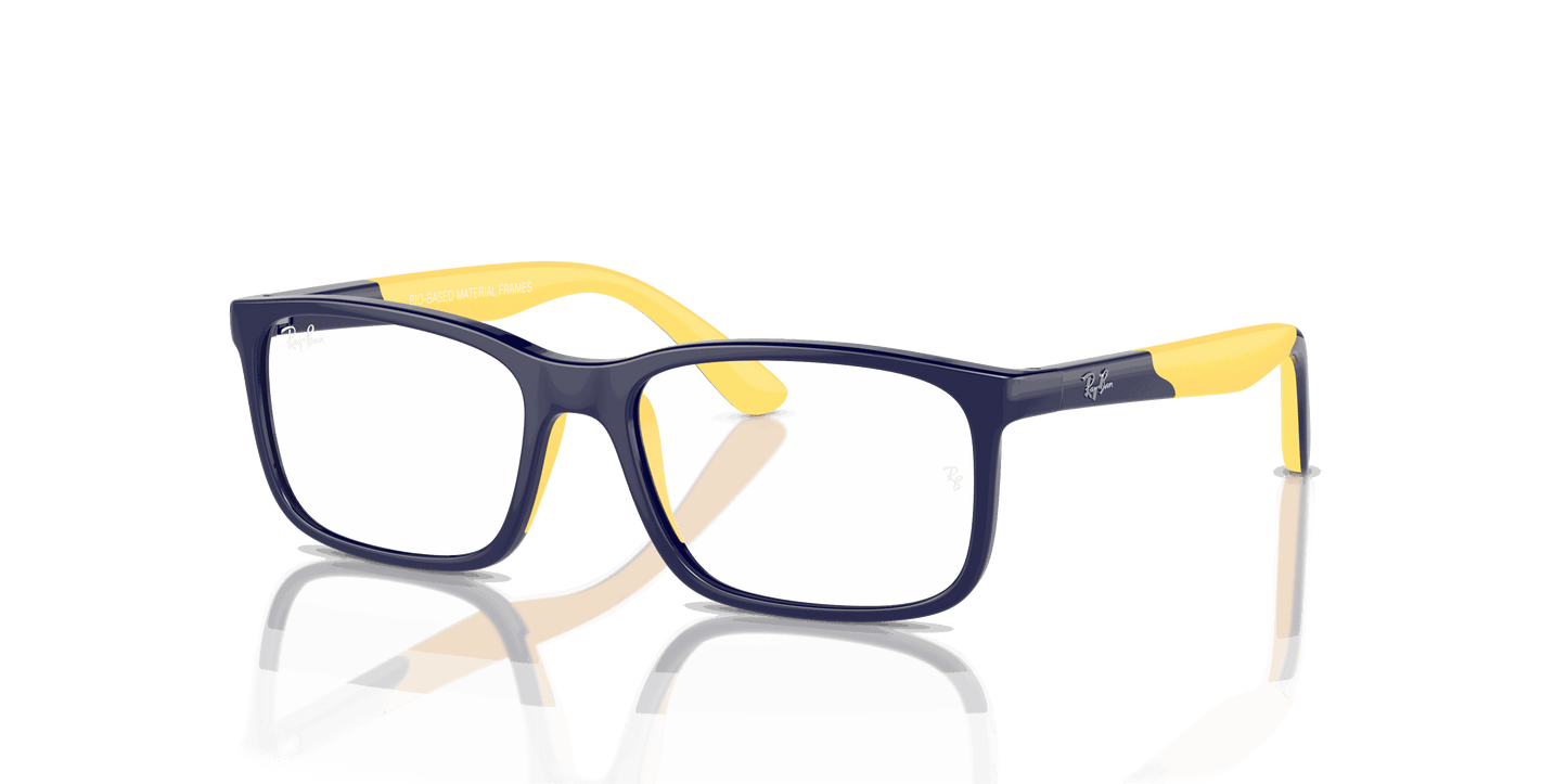 [Clear Lenses, Polished Dark Blue On Yellow Frame]
