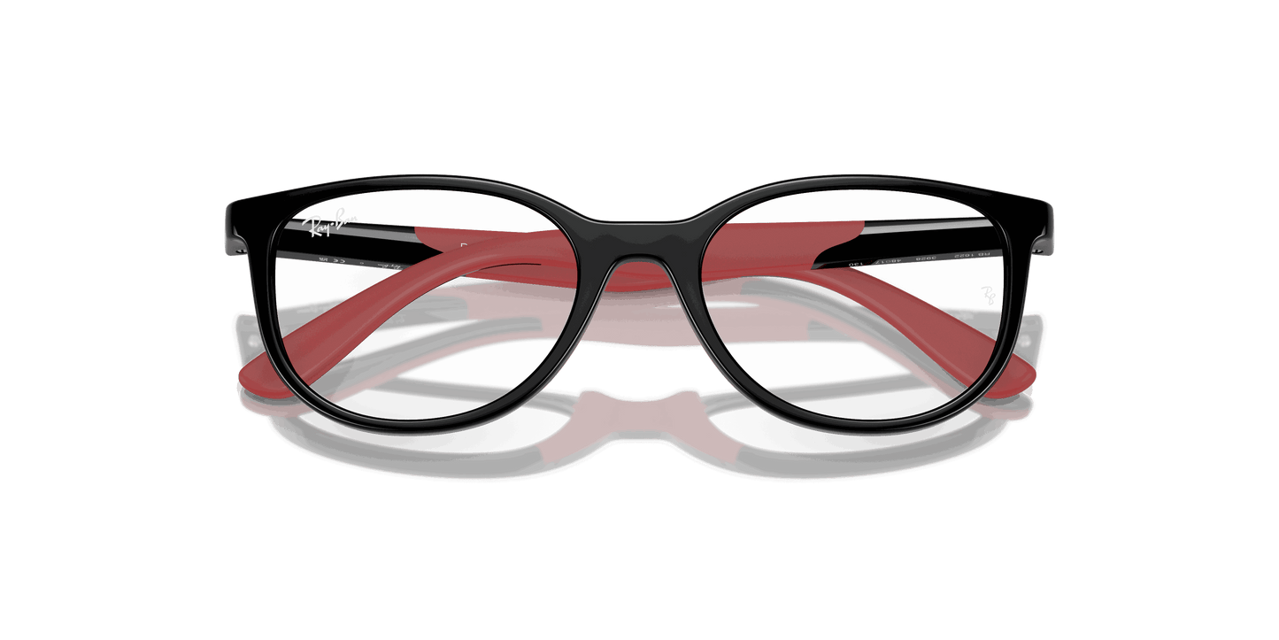[Clear Lenses, Polished Black On Red Frame]