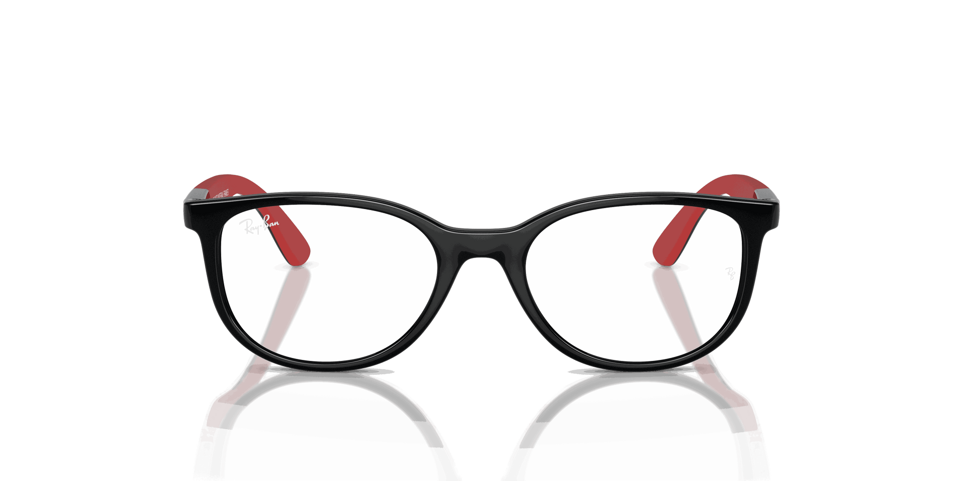[Clear Lenses, Polished Black On Red Frame]
