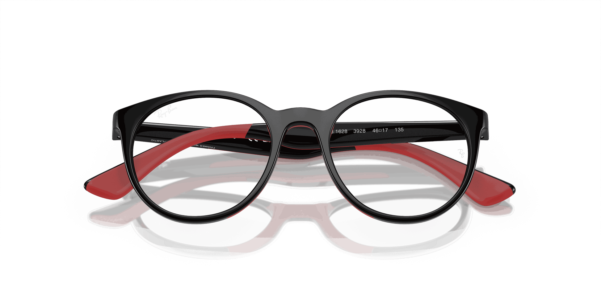 [Demo Lens Lenses, Polished Black On Red Frame]