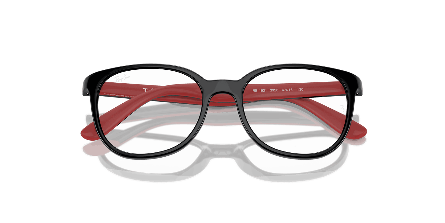 [Clear Lenses, Polished Black On Red Frame]