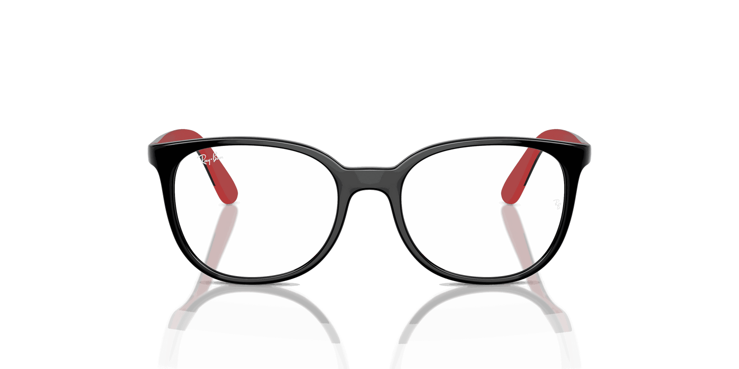 [Clear Lenses, Polished Black On Red Frame]