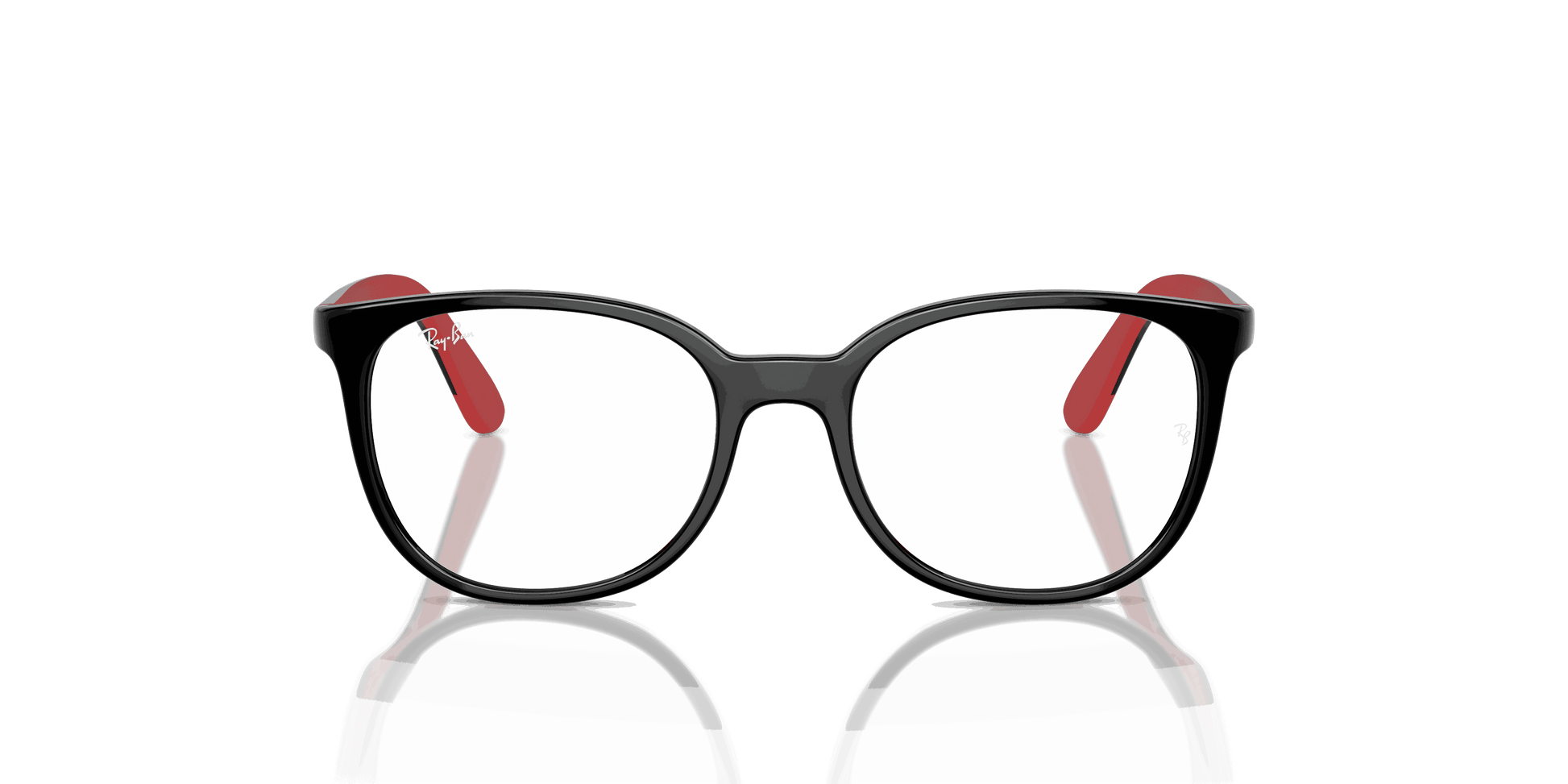 [Clear Lenses, Polished Black On Red Frame]