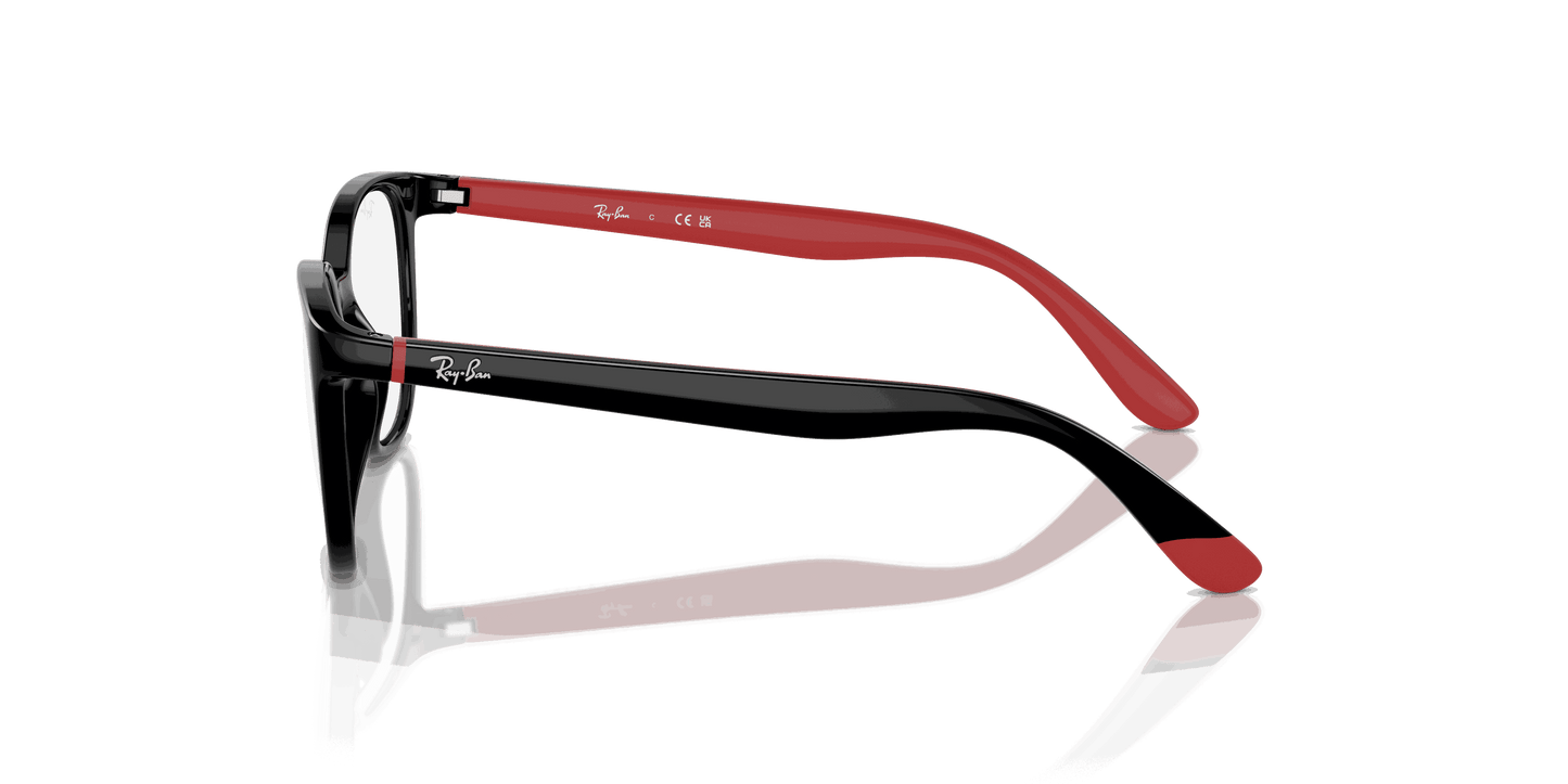 [Clear Lenses, Polished Black On Red Frame]