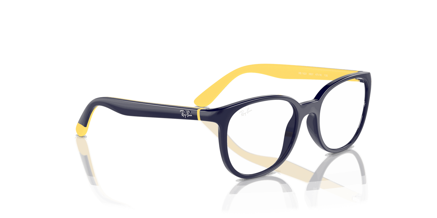 [Clear Lenses, Polished Dark Blue On Yellow Frame]