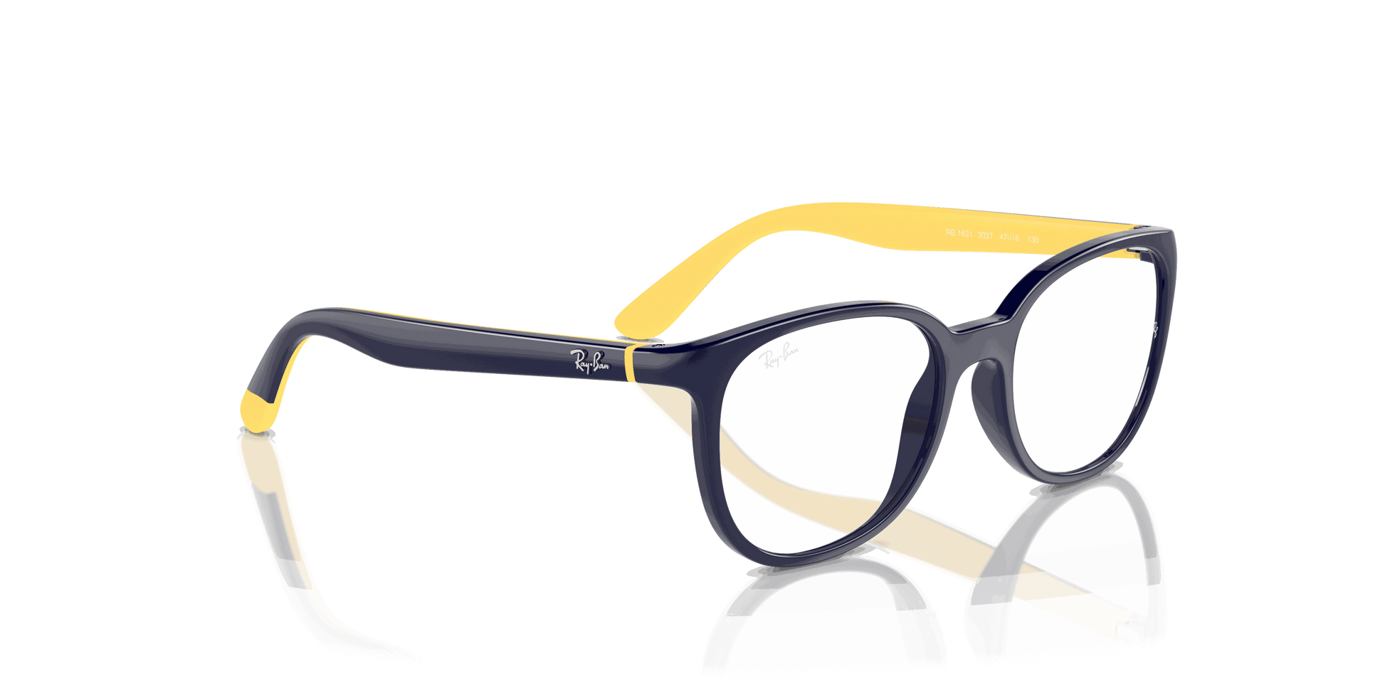 [Clear Lenses, Polished Dark Blue On Yellow Frame]