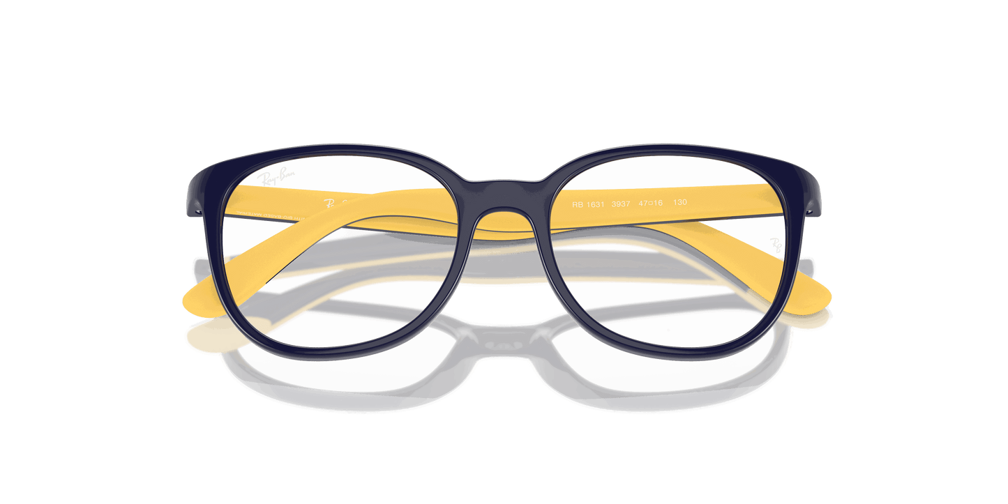 [Clear Lenses, Polished Dark Blue On Yellow Frame]