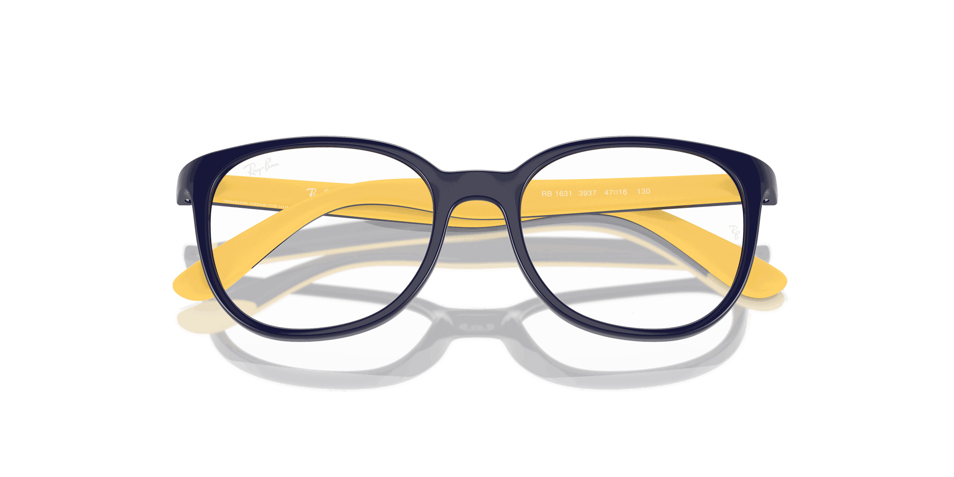 [Clear Lenses, Polished Dark Blue On Yellow Frame]
