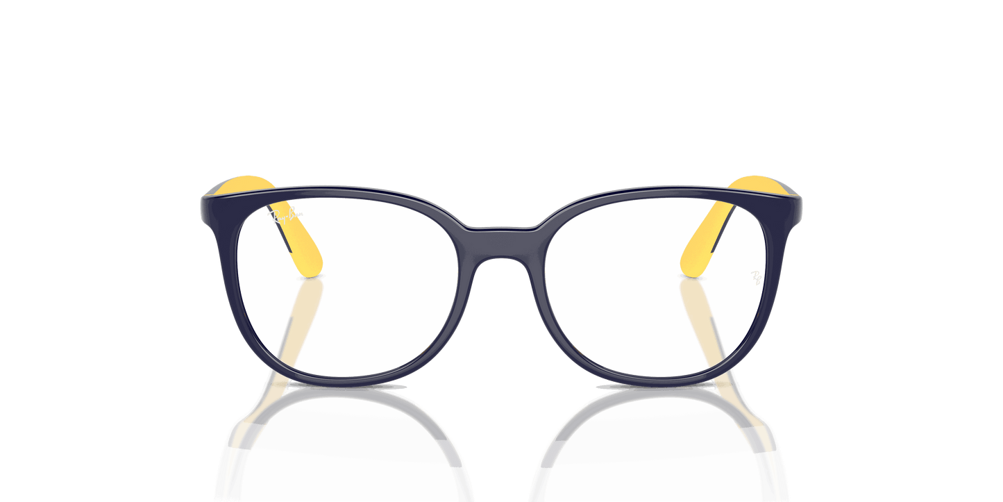 [Clear Lenses, Polished Dark Blue On Yellow Frame]