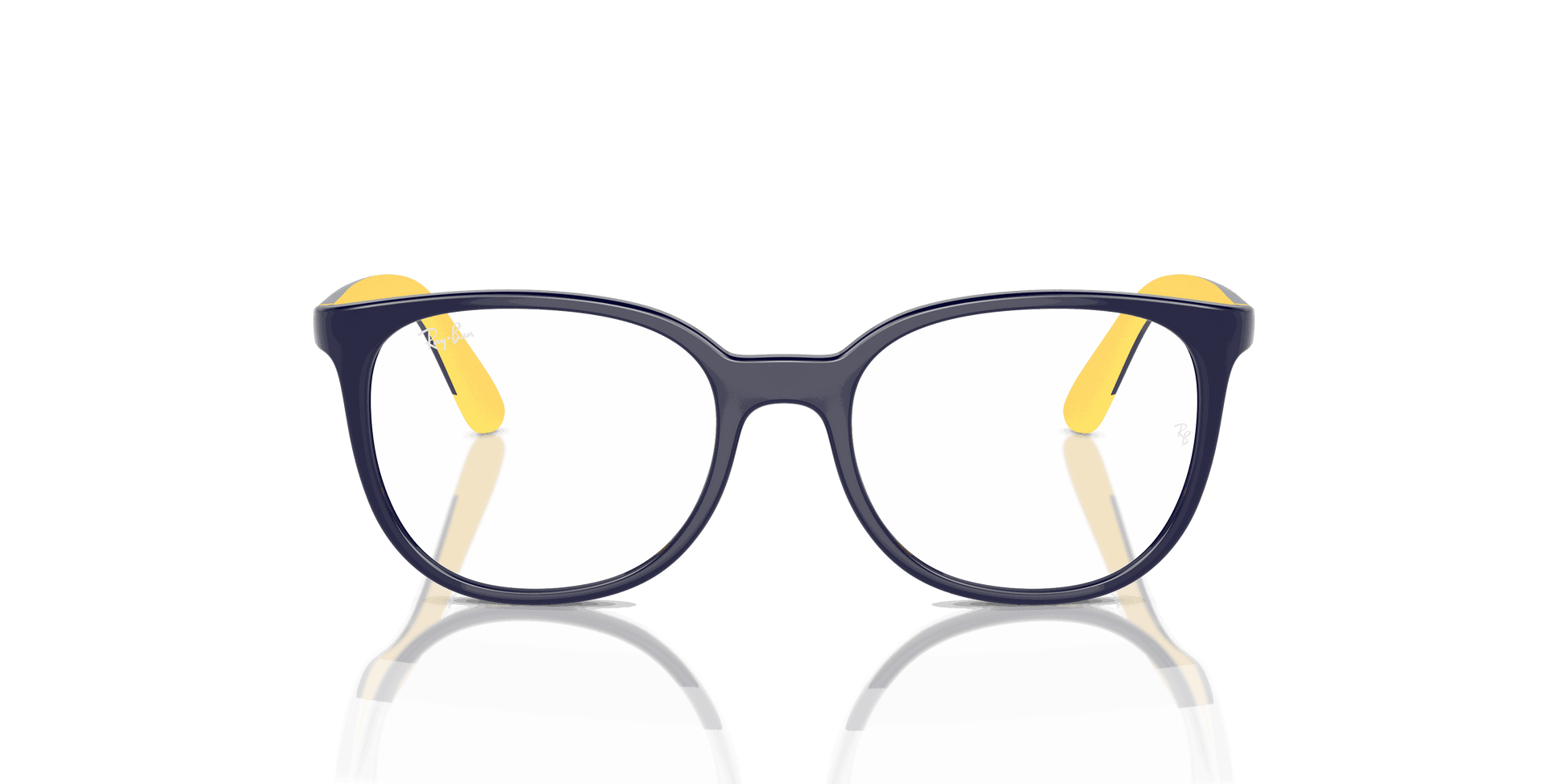 [Clear Lenses, Polished Dark Blue On Yellow Frame]