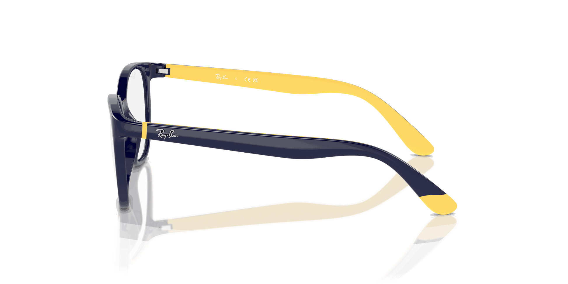 [Clear Lenses, Polished Dark Blue On Yellow Frame]