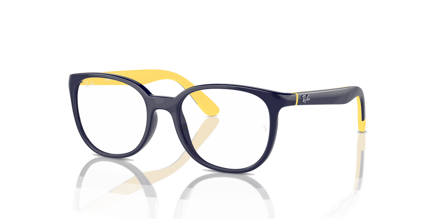 [Clear Lenses, Polished Dark Blue On Yellow Frame]