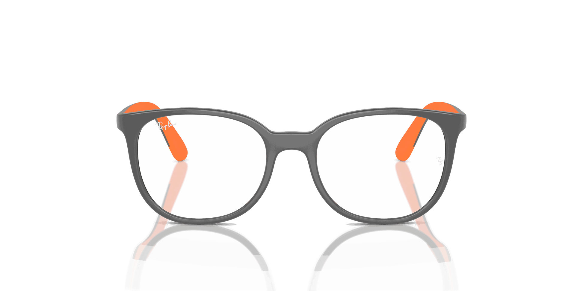 [Clear Lenses, Polished Dark Grey On Orange Frame]