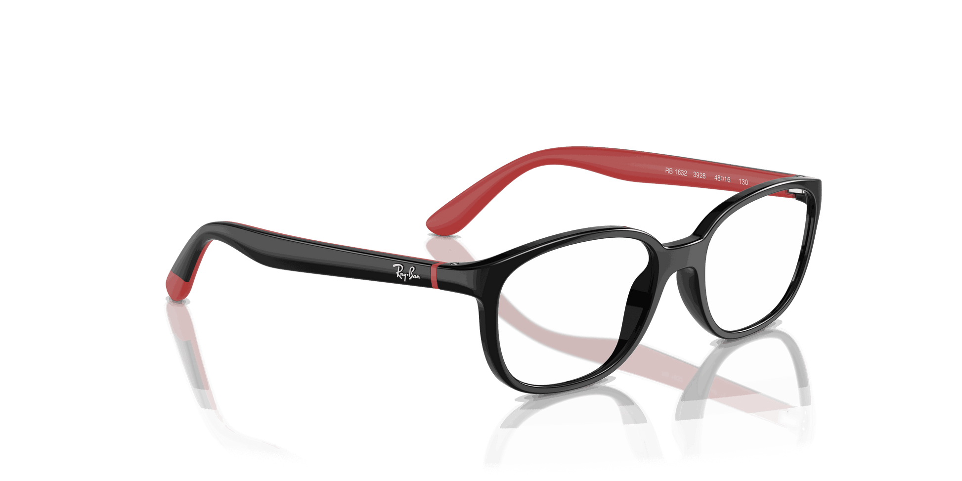 [Clear Lenses, Polished Black On Red Frame]
