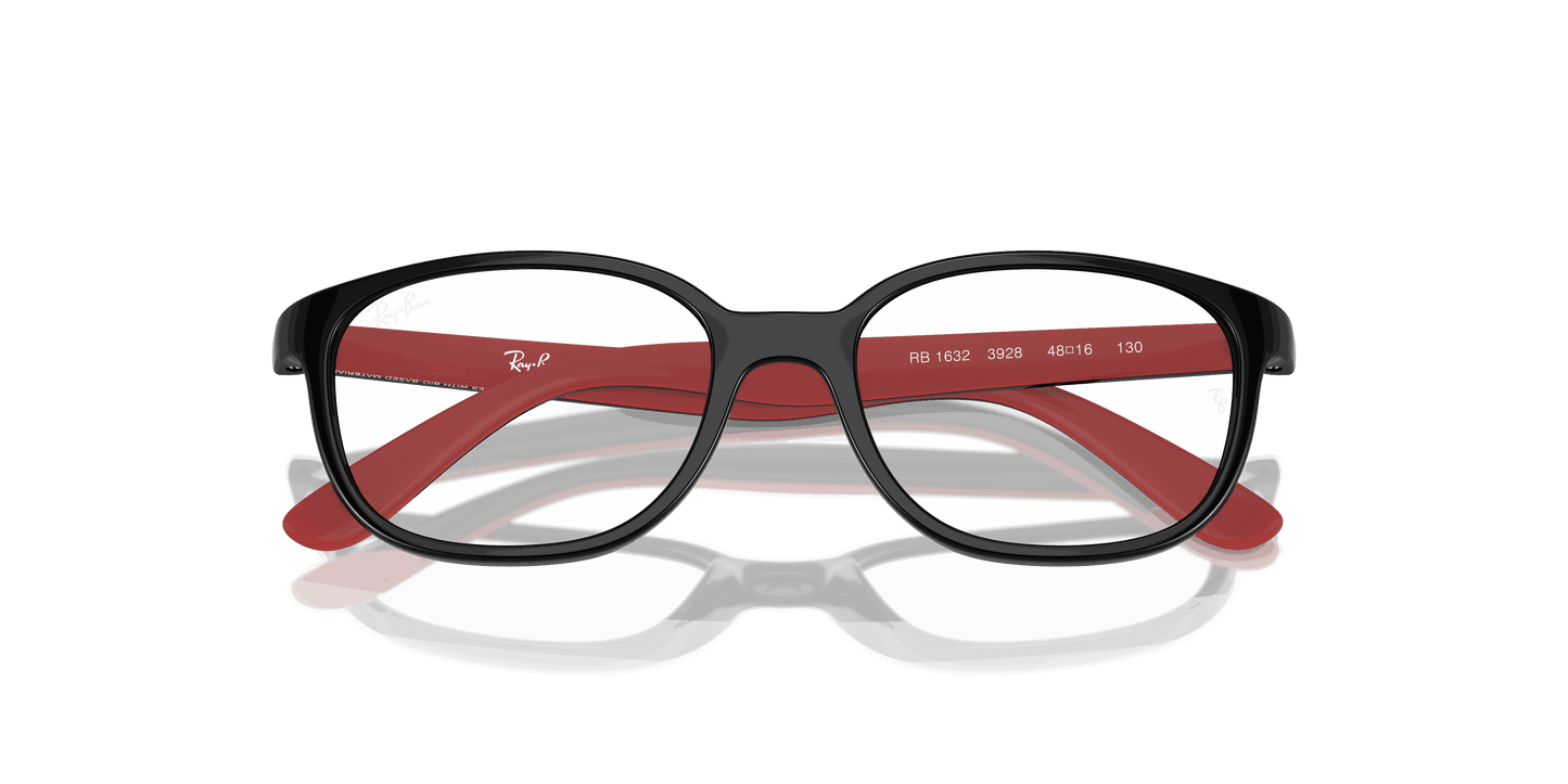 [Clear Lenses, Polished Black On Red Frame]