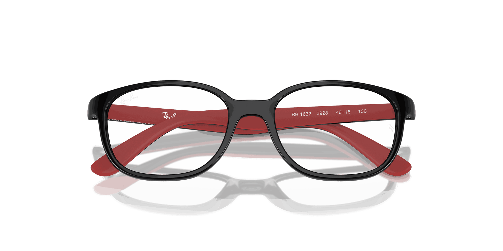 [Clear Lenses, Polished Black On Red Frame]