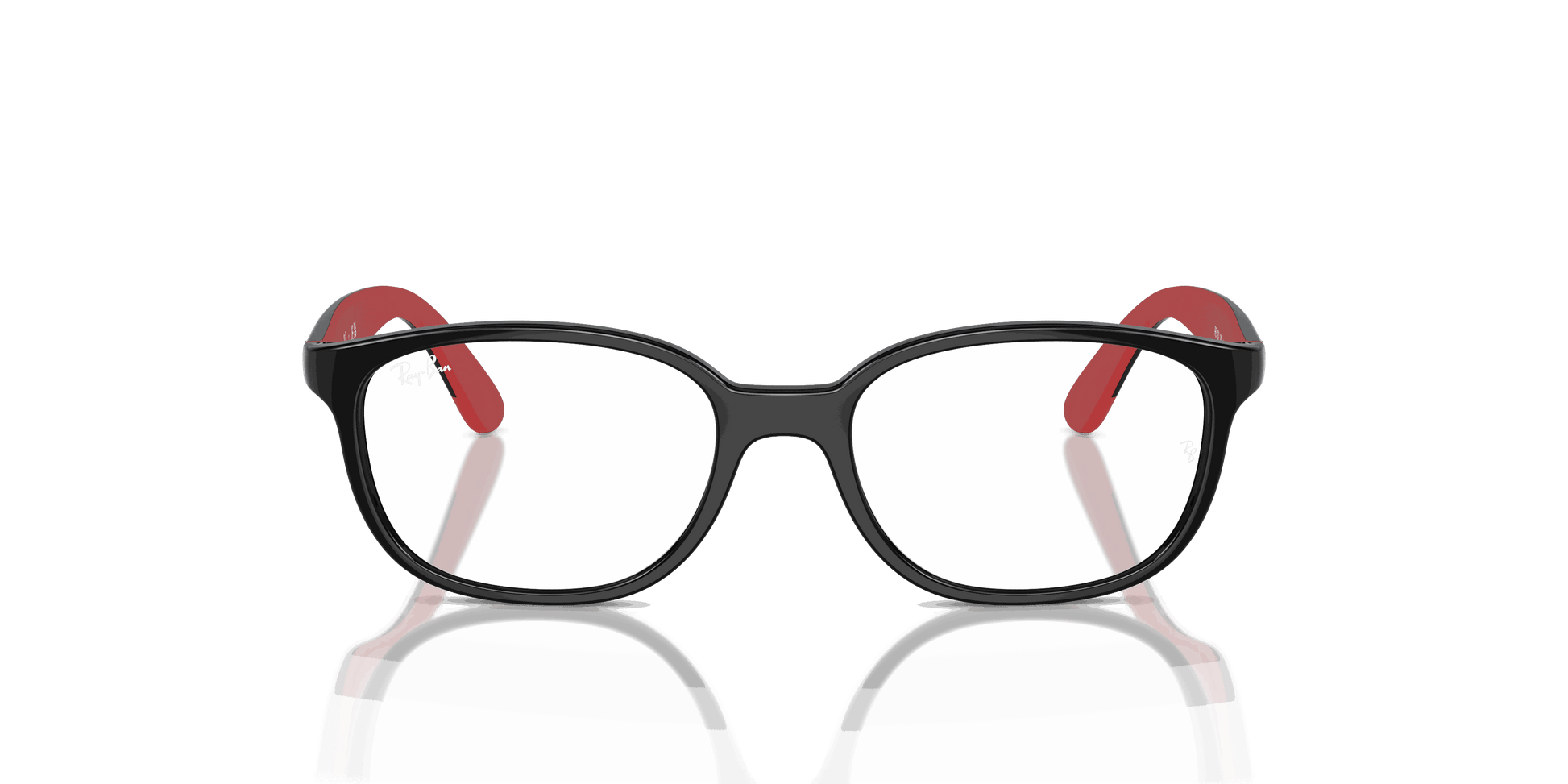 [Clear Lenses, Polished Black On Red Frame]