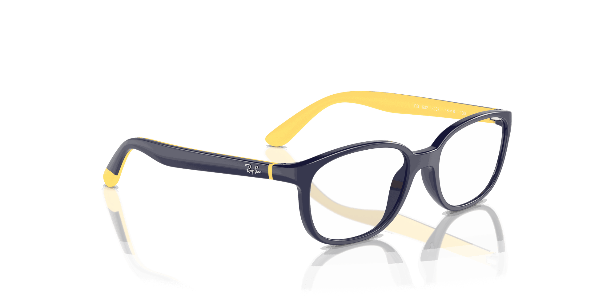[Clear Lenses, Polished Dark Blue On Yellow Frame]