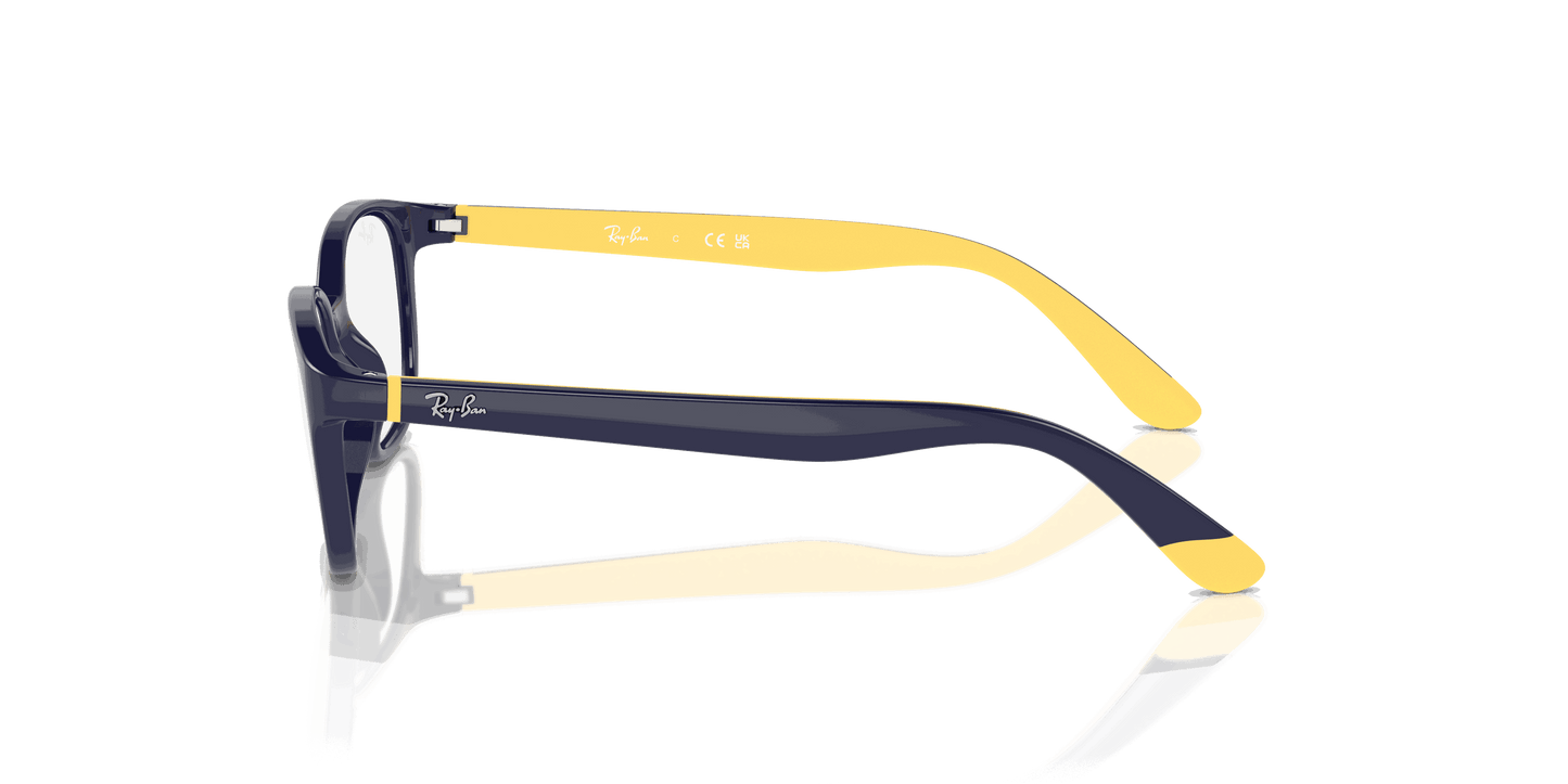 [Clear Lenses, Polished Dark Blue On Yellow Frame]