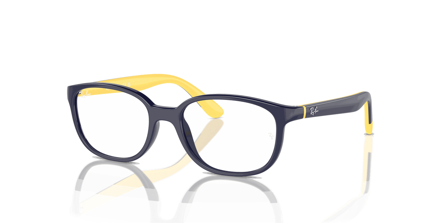 [Clear Lenses, Polished Dark Blue On Yellow Frame]