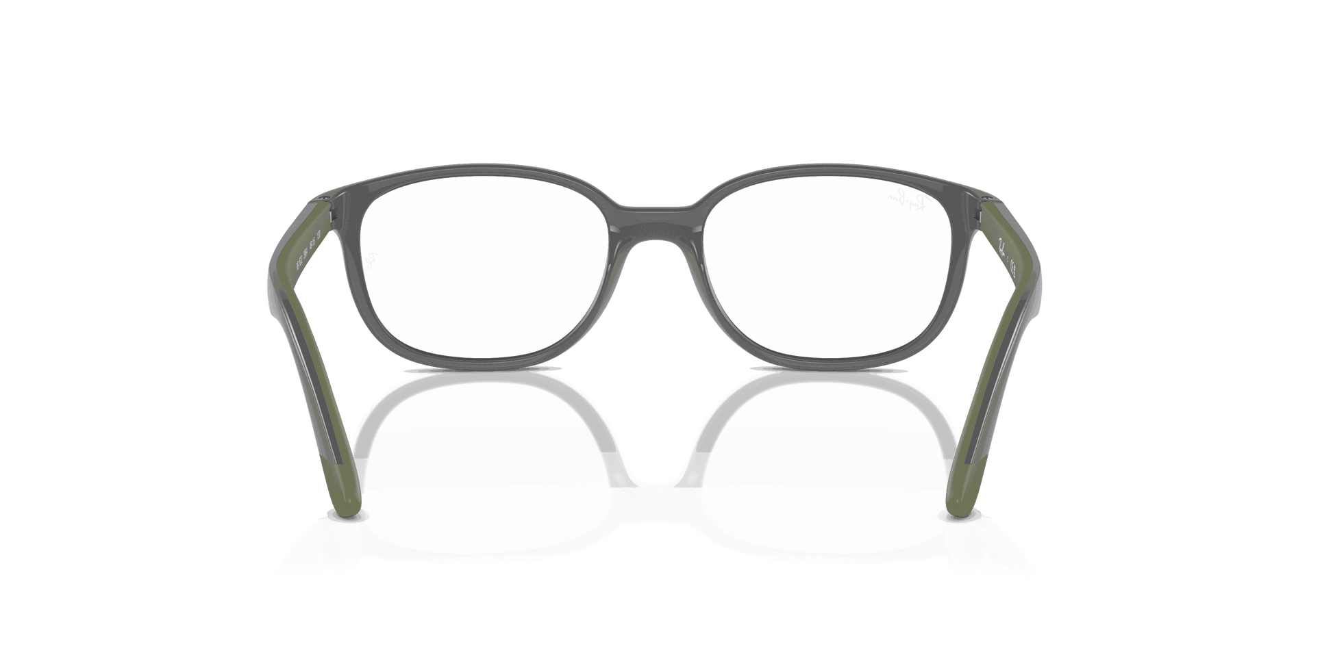 [Clear Lenses, Polished Dark Grey On Green Frame]